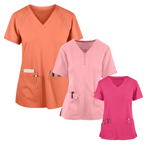 DESIGN PERSONNALISÉ top gommage pour femmes uniforme hôpital médical élégant infirmière avec logo labcoat médecin chirurgical FMF uniforme-LOW MOQ - Product Image 1