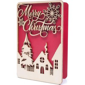 Biglietto d'Auguri Natalizio in Legno Fatto a Mano 2025, Decorazione Festiva in Legno Intagliato al Laser per Albero di Natale, Ornamento Unico a Forma di Palla - Product Image 2