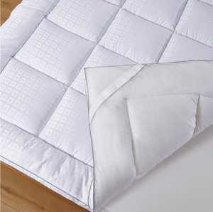 Surmatelas matelassé rafraîchissant en microfibre 400TC blanc, lavable, toutes saisons, pliable, pour la maison et l'hôtellerie - Product Image 6