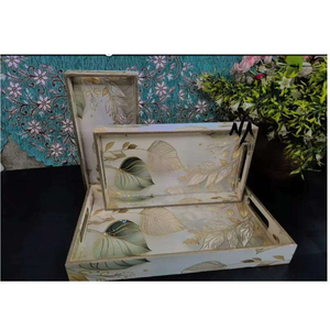 Bandeja de Servir Cuadrada Clásica, Hecha a Mano con Resina MDF Ecológica, Resistente, Apta para Lavavajillas, Personalizada con Impresión, Regalos - Product Image 2