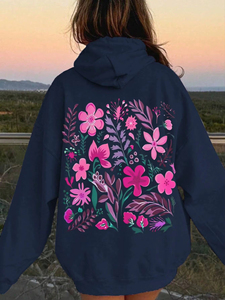 Sudaderas con Capucha para Mujer, Estampado de Flores Rosas, Sudadera Holgada Estilo Harajuku, Sudadera de Forro Polar Cálida y Cómoda, Sudaderas Vintage con Logotipo Personalizado - Product Image 2
