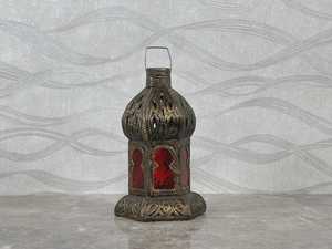 Brass & Red Glass Lantern | Handmade Engraved <b>Candle</b> Lantern | Ramadan Eid Islamic Decor | Small <b>Large</b> or Set of 2 - Product Image 6