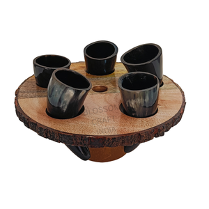 Cuerno Clásico para Beber con Soporte de Madera, Cuerno Natural de Vaca, Buey o Búfalo, Decoración Rústica Nórdica Vikinga para Interiores - Product Image 6