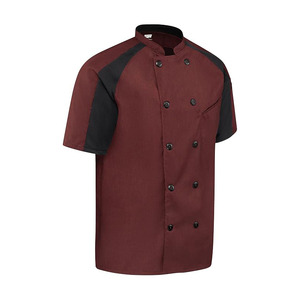 Chaqueta de Chef Profesional de Manga Corta MANGOES FASHION, Poliéster, Algodón, Nailon, Color Personalizado, Azul Oscuro, Uniforme para Restaurante y Bar - Product Image 2