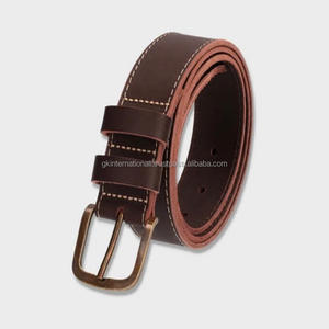 Cinturón casual de cuero negro y marrón de alta calidad para hombre, cinturón informal de negocios con hebilla de un solo gancho de latón resistente y duradero. - Product Image 3