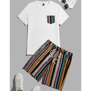 Conjunto de Dos Piezas para Hombre, Corte Ajustado, Estilo Urbano, Verano 2026, Camiseta y Pantalones Cortos Unisex, Personalizables - Product Image 3