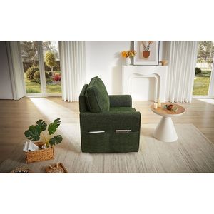 360-Degree Swivel Accent Barrel <b>Armchair</b> with Side Pockets <b>Green</b> Living Room Chair for Home Bedroom Office or Hotel Use - Product Image 6
