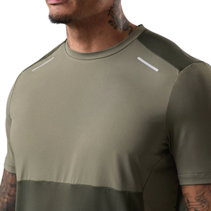 Muestra gratis y envío Gimnasio Entrenamiento Fitness Camiseta Rendimiento de secado rápido Muscle Fit 100% Algodón y poliéster Material de punto - Product Image 3
