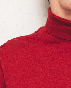Pull en laine tricoté à col roulé oversize pour homme, couleur unie, décontracté, pour l'hiver, vêtement écologique teint - Product Image 5