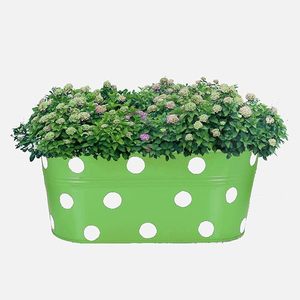 12 Inch Modern Metal <b>Railing</b> <b>Planters</b> Balcony | Anti-Rust Weatherproof Elliptical Pattern <b>Planters</b> Fence Grill Home Garden | - Product Image 5
