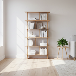 Canto Durable Solid Wood <b>Rack</b> Brings Modern Elegance Sleek Vertical Slats Spacious Open Tier Storage Design Multi-Function - Product Image 1