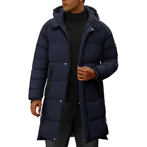 Veste matelassée décontractée pour homme, grande taille, avec capuche, doublure polaire, imperméable, fermeture éclair, réversible, coupe classique - Product Image 4