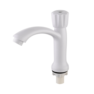 Grifo Monomando Moderno de Sobremesa para Lavabo, con Caño Curvo y Manija Blanca, Modelo Vietnam VN 129-T3 KSN, Venta al por Mayor - Product Image 1