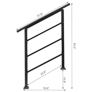 D0102HGNL2Y Corrimano in Ferro Battuto per Esterni, Dispositivo di Assistenza Transitoria per Installazione su 1-3 Gradini - Product Image 2