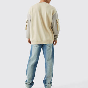 OEM custom sweatshirt for US casual brands with custom woven patch sweatshirt and mens clothing Low MOQ - Product Image 6