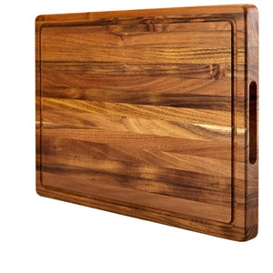 Planche à découper en bois d'acacia au design moderne, bloc de boucher en bois pour la cuisine, planche à découper et plateau de service à prix excellent - Product Image 6