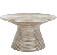 Table d'appoint bohème moderne Bella en rotin naturel et bois d'acajou, table basse pour salon ou meuble TV