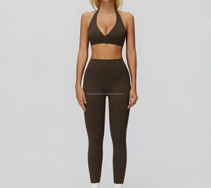 Ensemble de yoga pour femmes, jacquard, sans couture, taille haute, élastique - Product Image 3