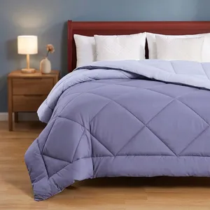 Couette d'hiver élégante violette en microfibre 90 GSM, respirante, écologique, tissu léger, doublure verticale, nettoyage à sec pour un confort optimal - Product Image 5