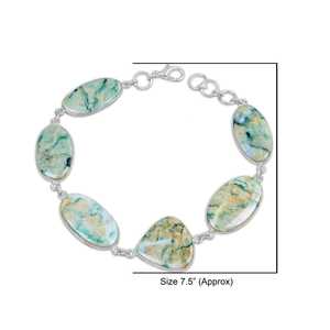 Bracelet en argent sterling fait main pour femme, avec pierre gemme naturelle Mariposite, bracelet de naissance de février - Product Image 1