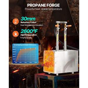 Kit de mini-four à gaz avec deux brûleurs, tuyau rouge, gants, pinces et briques réfractaires pour le travail des métaux - Product Image 4
