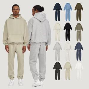 Ensemble de survêtements et de sweats à capuche en molleton doublé de coton mélangé 350 g/m² de haute qualité, faible MOQ OEM, personnalisable - Product Image 4