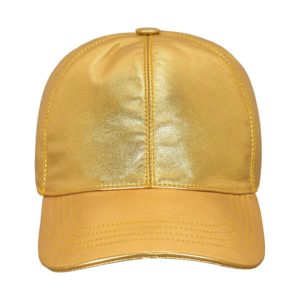 Custom Metallic Silver Genuine Napa Leather Baseball Cap Unisex Real Leather Sports Cap Adjustable Leather Dad Hat Wholesale - Product Image 6