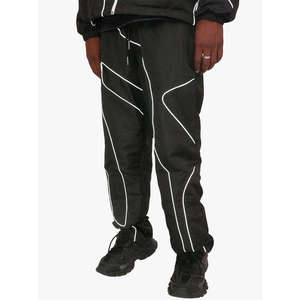 Custom Logo Men Techwear Windbreaker Tracksuit Set High Quality Contrast Piping Hooded Jacket and Jogger Pants 2 Piece Set - Product Image 5