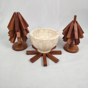 Posavasos de madera de nogal plegables antideslizantes y resistentes al calor con soporte para platos calientes - ¡Gran oferta! - Product Image 1