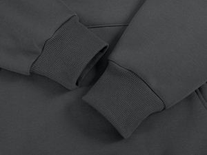 Vente en gros de sweats à capuche unisexes 100% coton pour l'hiver, personnalisables, surdimensionnés, couleur ardoise, avec impression numérique et finition teinte unie - Product Image 5