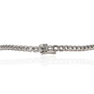 18K White Gold <b>Ruby</b> Diamond Tennis <b>Necklace</b> with Natural VS1 Diamonds - Product Image 6