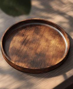 Bandeja de Servir de Madera Hecha a Mano, Bandeja de Madera Natural para Servir Alimentos en la Cocina, Ecológica, Rústica, para Uso en el Hogar, Hotel o Restaurante - Product Image 3