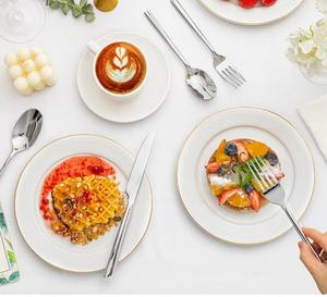 Ensemble de couverts réutilisables de luxe en acier inoxydable pour mariages et événements au meilleur prix - Product Image 5