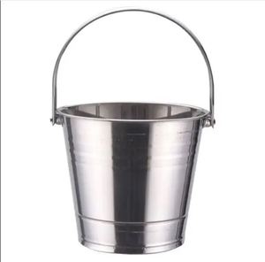 Seau à glace en acier inoxydable de luxe, couleur nickel, design authentique, martelé à la main, aspect antique, idéal pour les célébrations et les mariages - Product Image 1