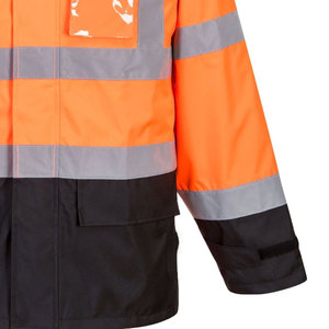 Veste de sécurité réfléchissante haute visibilité avec capuche, fermeture éclair et poches, veste de travail orange pour hommes - Product Image 3