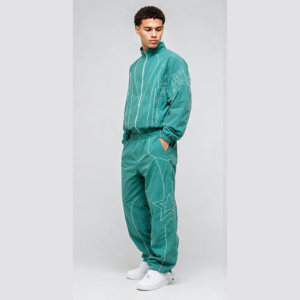 Men's Sportswear Eco-friendly Solid Waterproof Patchwork Zip up Polyester Cotton Windbreaker Track Jacket <b>Pants</b> Set Wholesale - Product Image 5