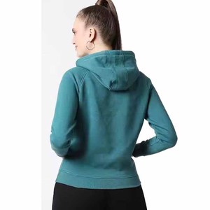 Sudadera con Capucha Color Verde Azulado para Mujer, Manga Larga, Tejida en Algodón, Informal, con Bolsillos, para Otoño - Product Image 4