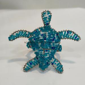 Anillo para Servilletas con Figura de Delfín en Metal Hecho a Mano, Diseño de Lujo con Cuentas Azul Verdoso y Azul para Bodas y Fiestas - Product Image 2