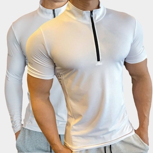 Camiseta deportiva personalizada con cremallera de 1/4 para hombre – Camiseta de manga larga de secado rápido para gimnasio, fitness y golf - Product Image 4