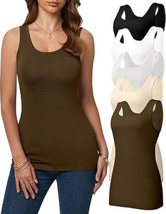 Women Solid Color Knitted Tank <b>Tops</b> Scoop Neck Sleeveless Casual <b>Top</b> Breathable Cotton Blend Regular Length - Product Image 5
