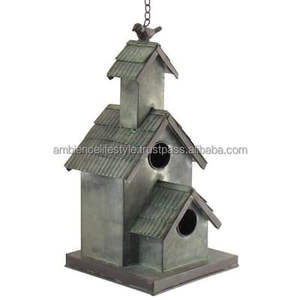Casa para Pájaros de Metal Vintage Hecha a Mano, Refugio Colgante para Jardín, Caja Decorativa para Anidación en Exteriores para Gorriones y Pinzones, para el Patio Trasero - Product Image 6