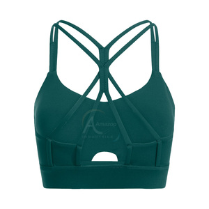 Premium Yoga Fitness Sports Bra Women Recycled Polyester Soft Stretch Breathable Activewear Bra Custom OEM Bulk - Product Image 3