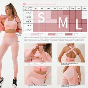 Ensemble de vêtements de sport de luxe pour femmes, 5 pièces, vente en gros : soutien-gorge de sport à dos croisé + veste de sport + short de sport + leggings de yoga - Product Image 6