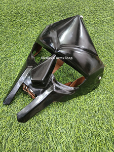 Masque de gladiateur médiéval fait main en acier doux, masque de guerrier romain pour reconstitution historique, costume de festival d'Halloween - Product Image 2