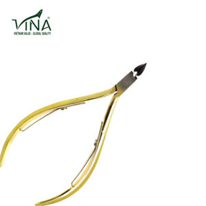 Professionnel Vietnam Vina ongles outils VNC-501-GC acier au carbone Double ressort cuticule pinces placage or pour soins des mains doigts - Product Image 3