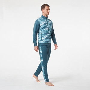 Men's Camo Sublimation Training Suit Zip Up <b>Jacket</b> Matching <b>Trousers</b> Gym Workout Athletic Sportswear Two Piece <b>Set</b> - Product Image 3