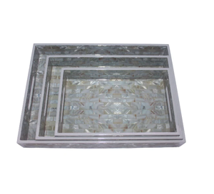 Plateau rectangulaire en nacre pour la maison, l'hôtel, le restaurant, le petit-déjeuner, le rangement, le service, design moderne - Product Image 5