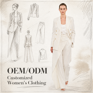 Blazer élégant en <span class=keywords><strong>lin</strong></span> blanc à rayures fines, double boutonnage, boutons dorés, revers crantés, sur mesure pour <span class=keywords><strong>femme</strong></span>, idéal pour le bureau - Product Image 1