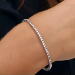 Bracelet tennis en diamant cultivé en laboratoire certifié IGI de 2,5 carats, 2 mm, en argent massif 925 - 7 pouces - Product Image 2