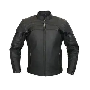 Chaqueta de Motero de Piel de Oveja Auténtica para Hombre, Color Negro, con Cierre de Cremallera Acolchado, Forro Interior y Bolsillos, Nueva Condición de Invierno - Product Image 1